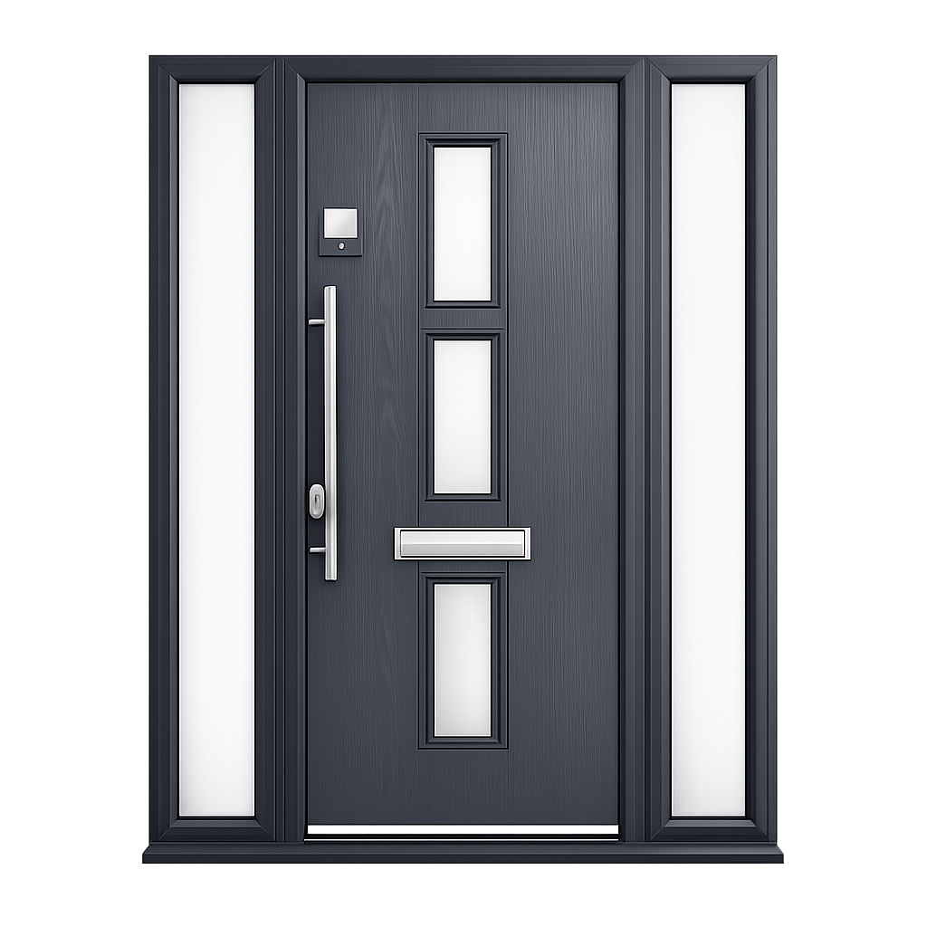 Modern anthracite grey front door